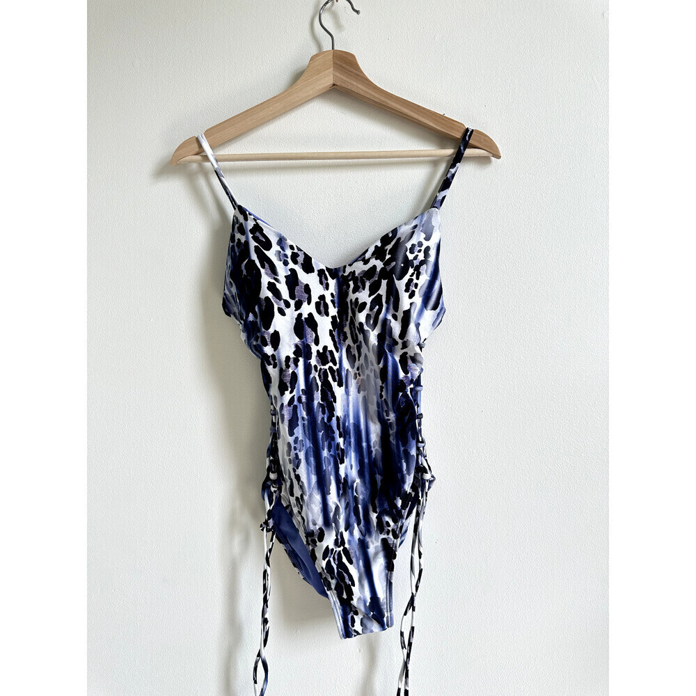 Rachel Rachel Roy Side Laced One Piece Swimsuit Punk Leopard Print Size S $119